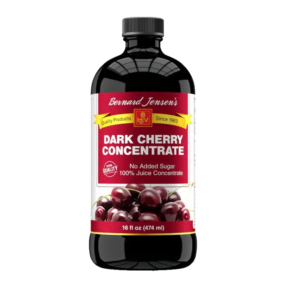 Bernard Jensen's Black Cherry Concentrate - Pure Bing Cherry Flavor, 16 oz Bottle