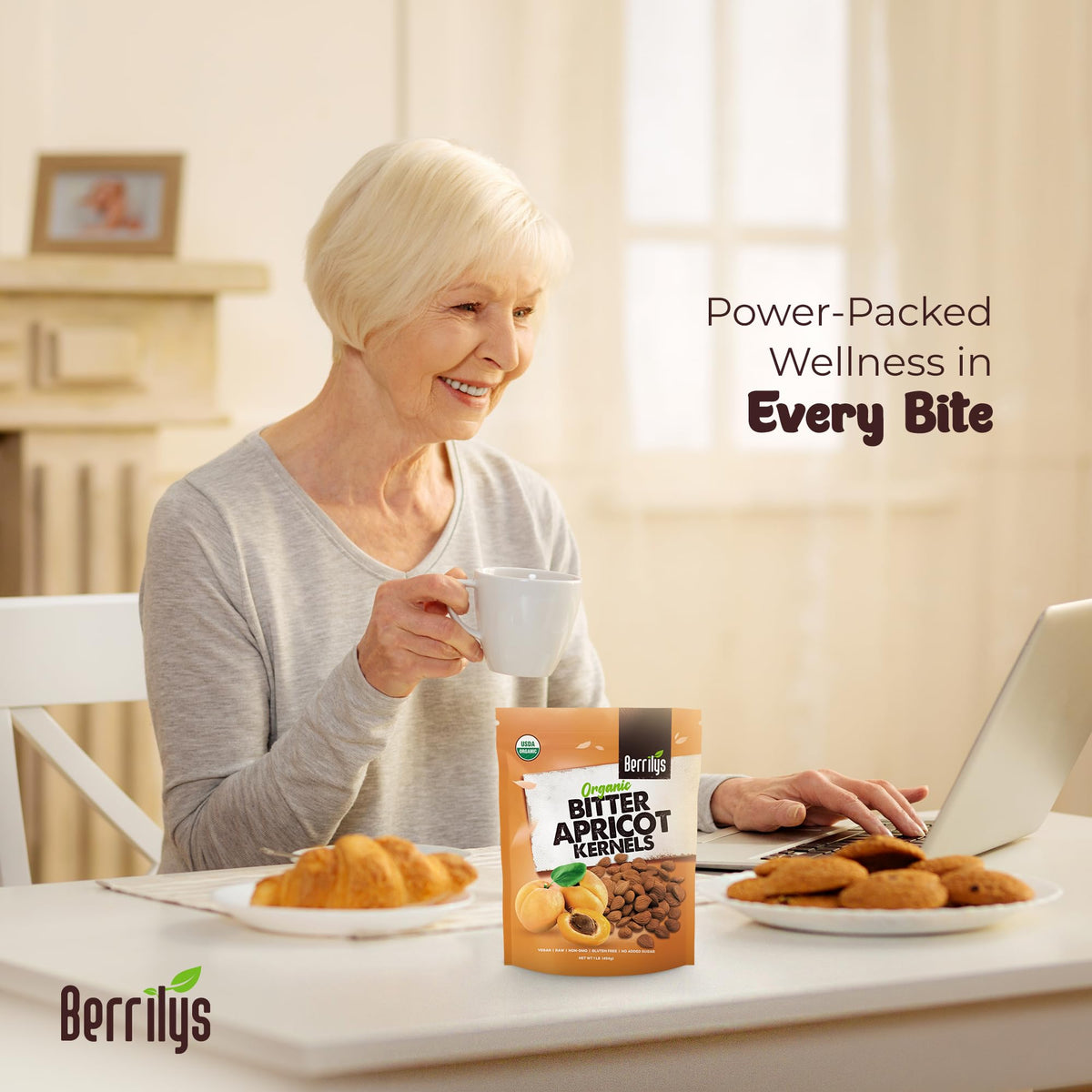 Berrilys Organic Bitter Apricot Kernels – USDA Organic, Non-GMO, 16 oz