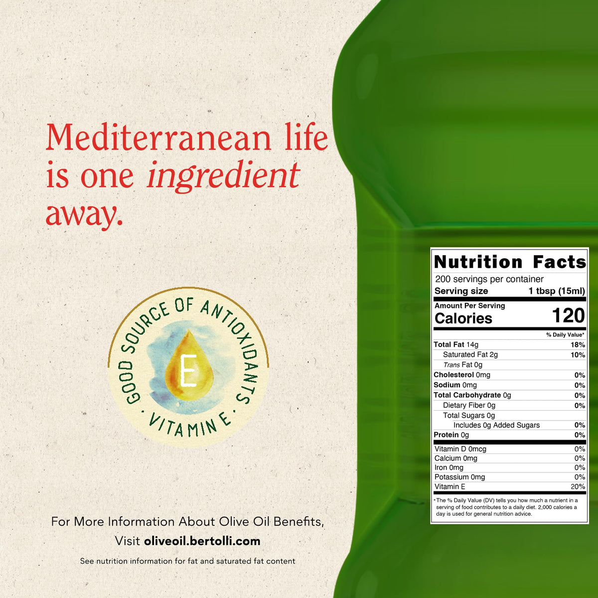 Bertolli Extra Virgin Olive Oil – Rich Taste, First Cold Pressed, 101.4 fl oz