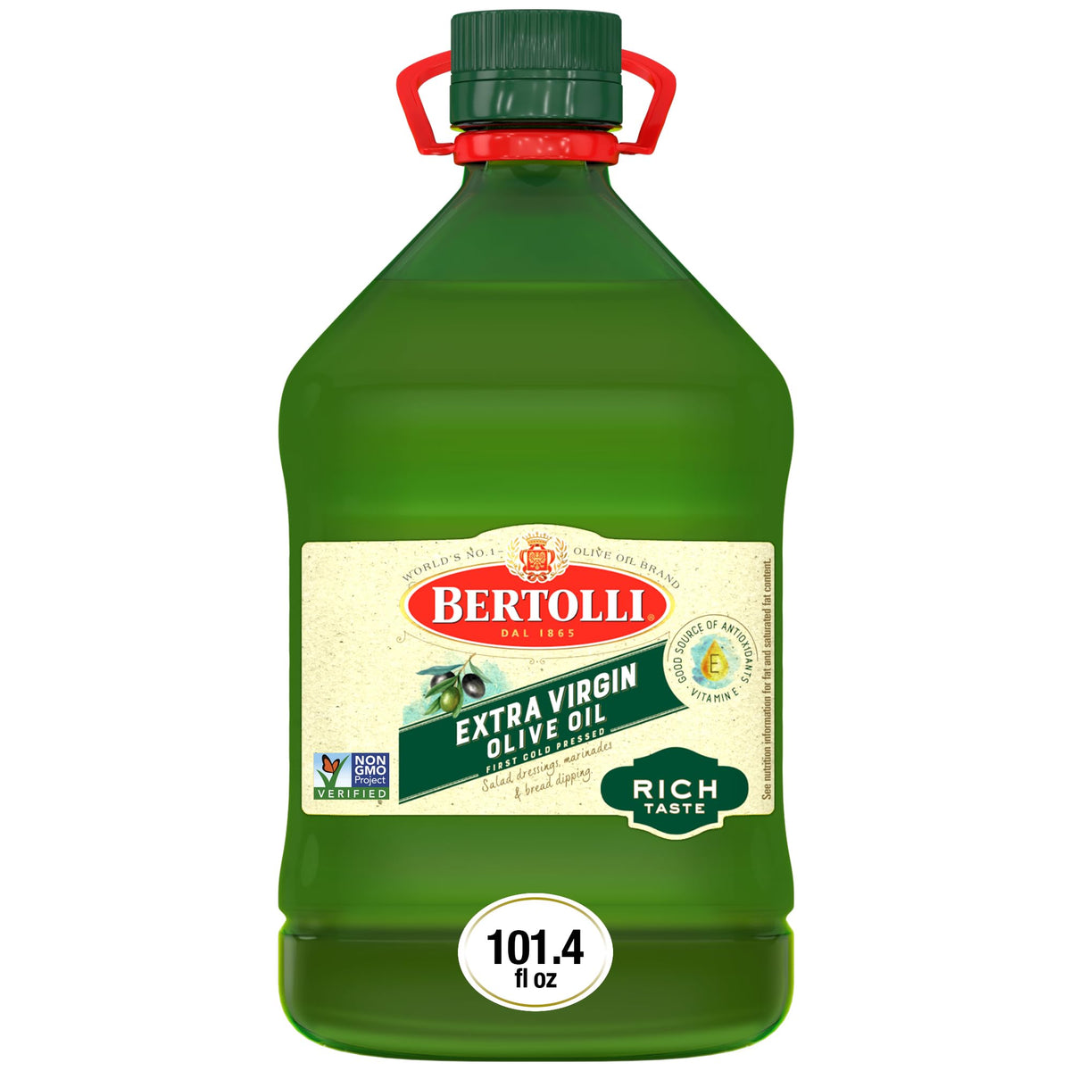 Bertolli Extra Virgin Olive Oil – Rich Taste, First Cold Pressed, 101.4 fl oz