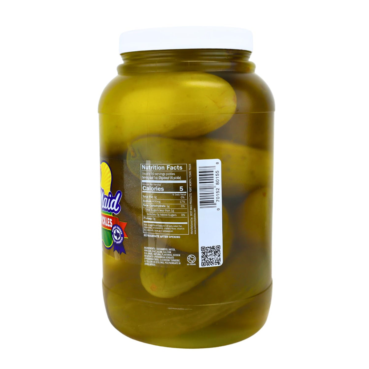 Best Maid Dill Pickles – 12-16 Count, 128 oz (1 Gallon Jar)