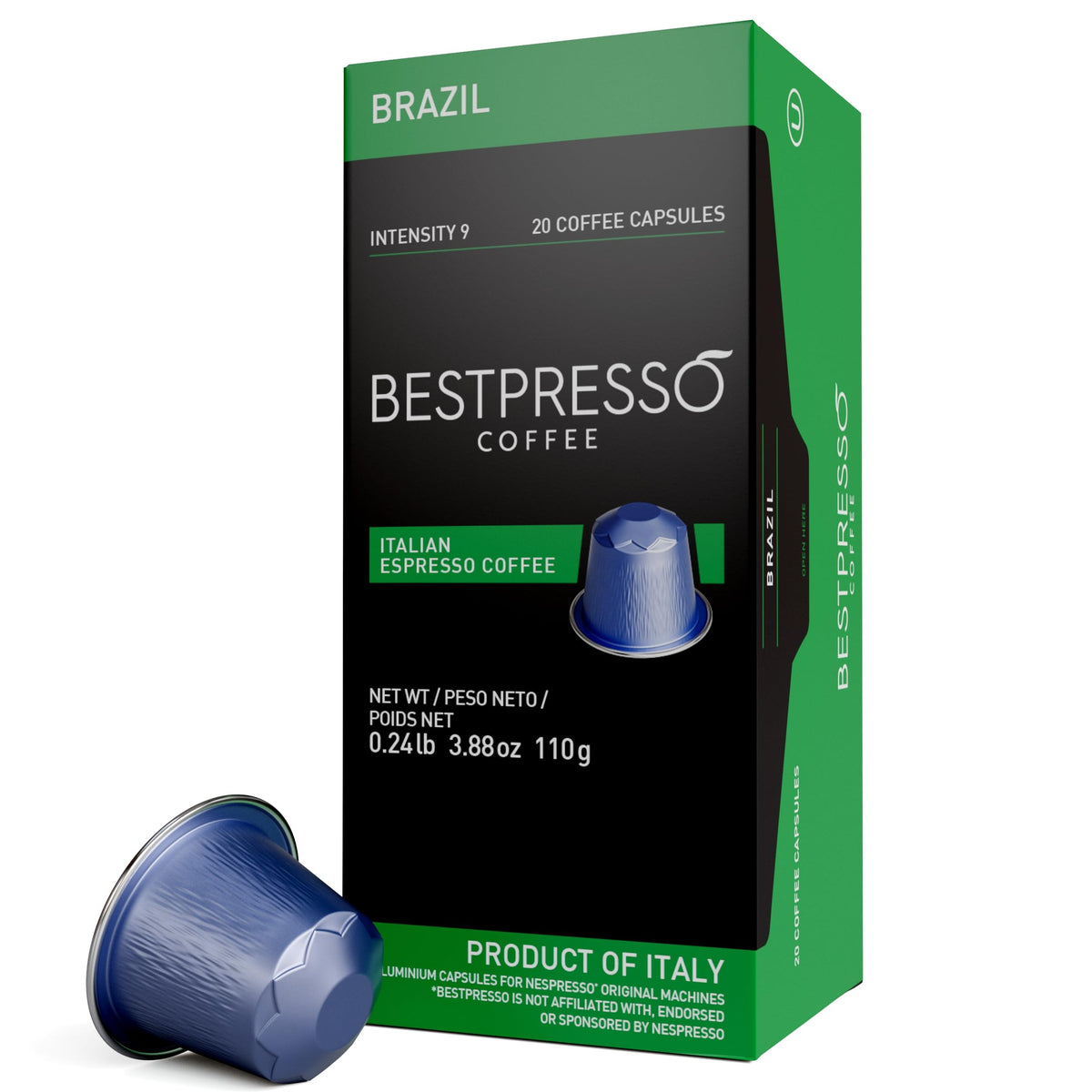 Bestpresso Brazil Espresso Pods for Nespresso Original, 120 Count