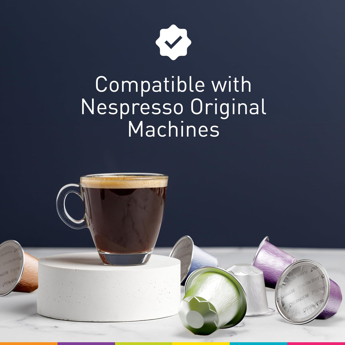 Bestpresso Nespresso Original Pods – 120 Aluminum Espresso Capsules, Flavored & Dark Roast Variety Pack