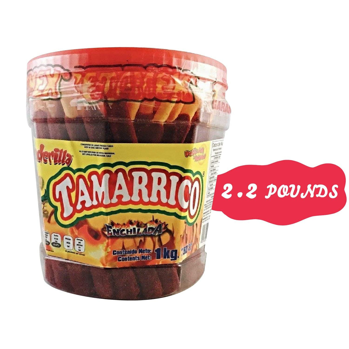 Betamex Tamarrico Candy Tamarind Flavor Sticks – 50 Pcs, 1kg (2.2 lb) Mexican Candy