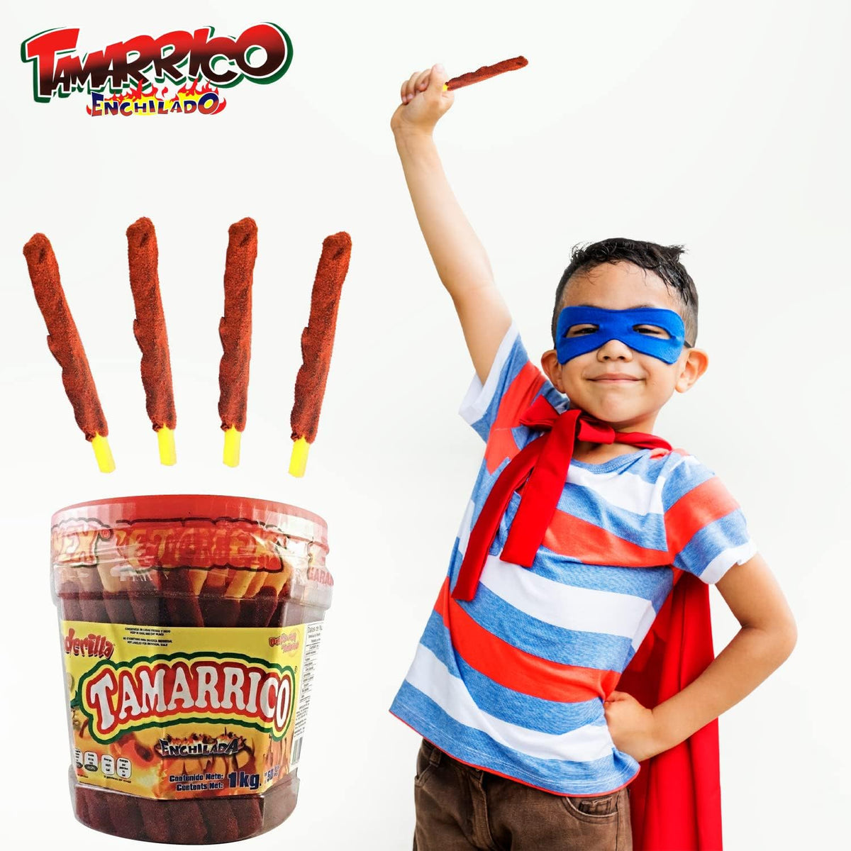 Betamex Tamarrico Candy Tamarind Flavor Sticks – 50 Pcs, 1kg (2.2 lb) Mexican Candy