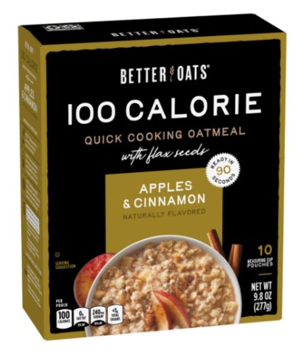 Better Oats Instant Oatmeal Apples & Cinnamon — Pack of 3, 9.8 oz each