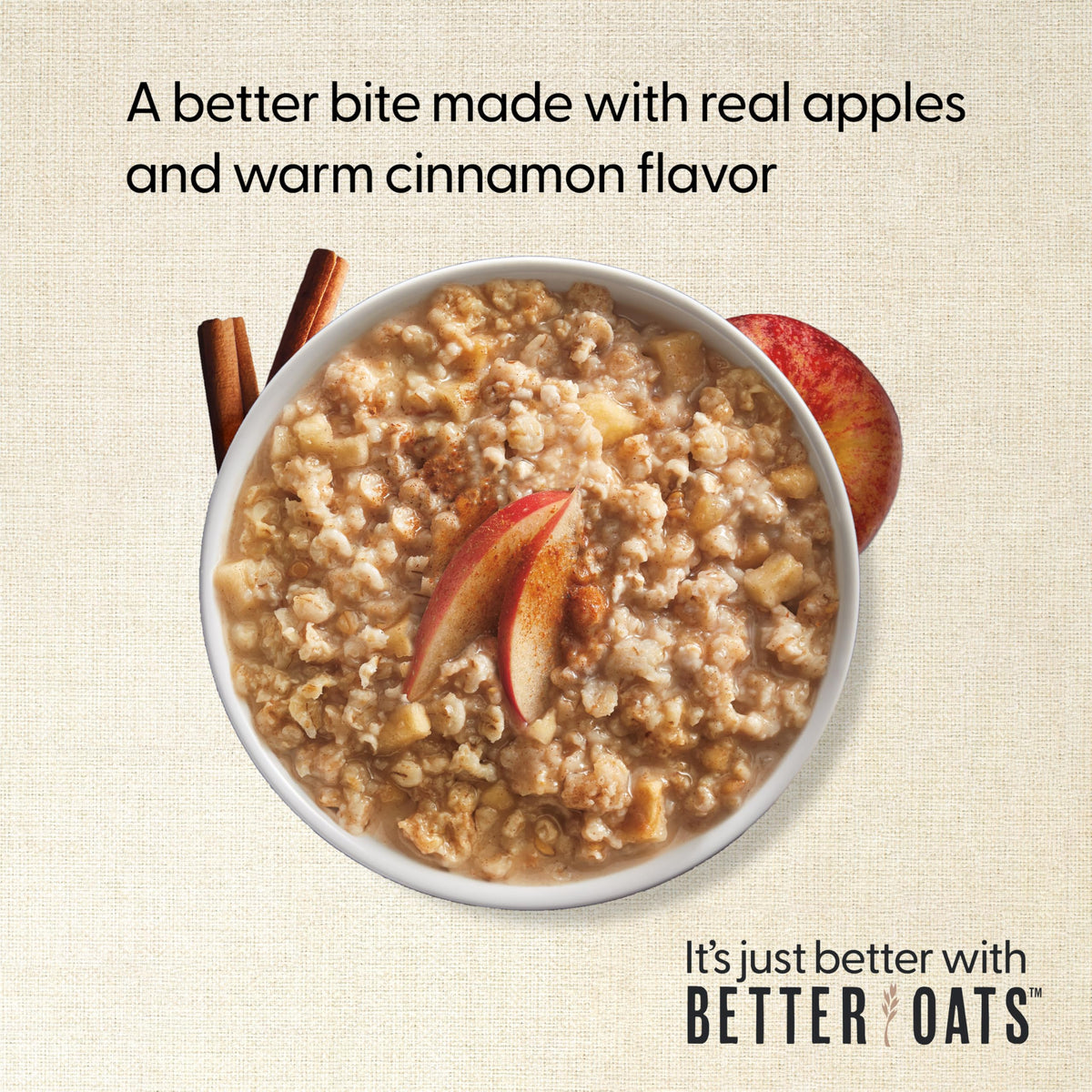 Better Oats Steel Cut Apples & Cinnamon Oatmeal Packets – Quick 2.5-Min Breakfast