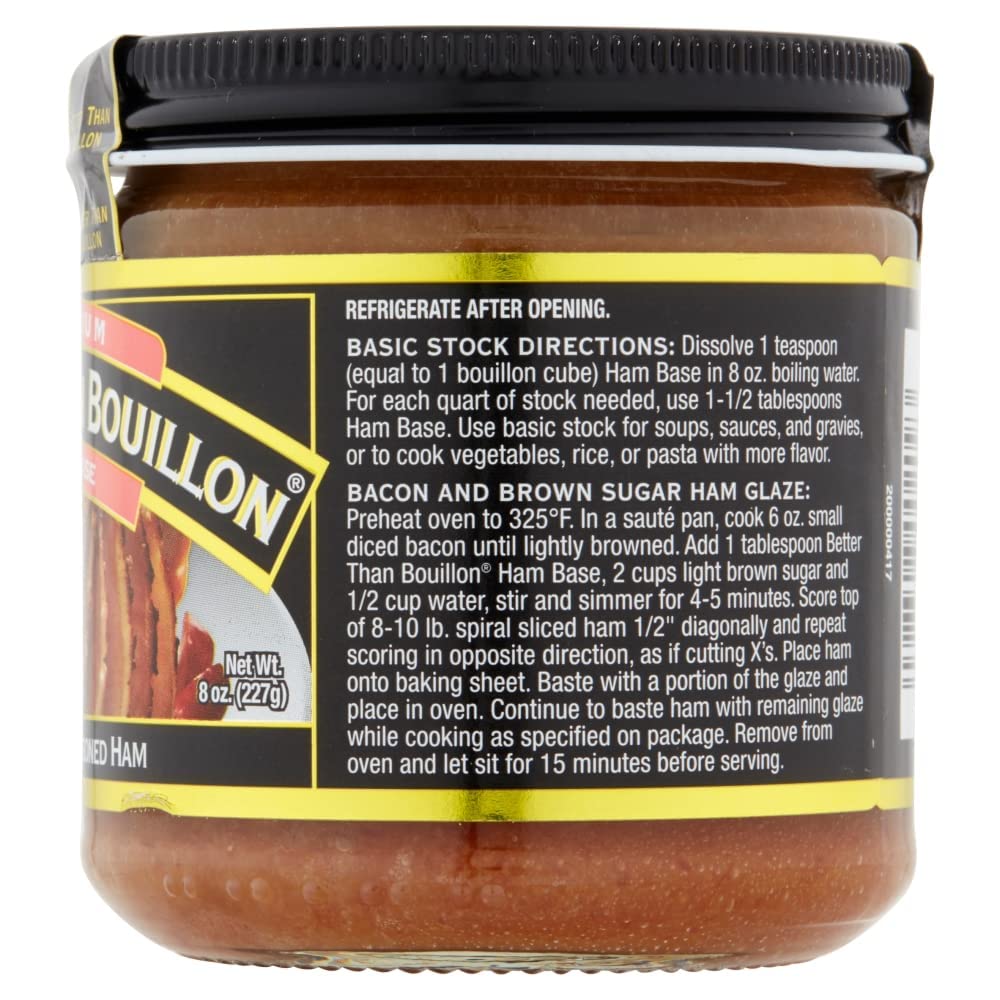 Better Than Bouillon Premium Ham Base — Rich, Blendable Ham Flavor, 38 Servings per Jar (3-Pack)