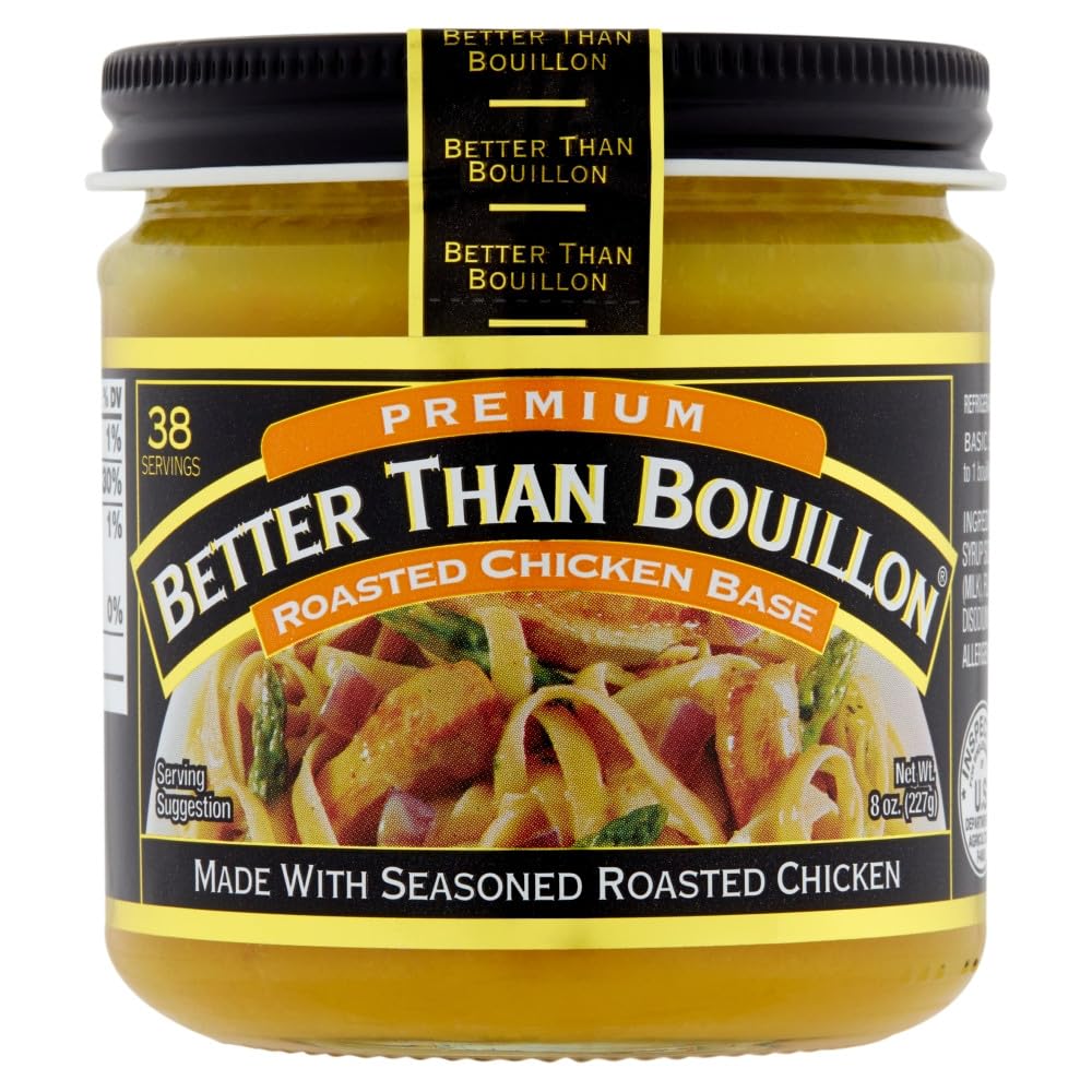 Better Than Bouillon Premium Base Variety Pack – Roasted Chicken, Beef, Garlic & Sauteed Onion (8 oz jars, Pack of 4)