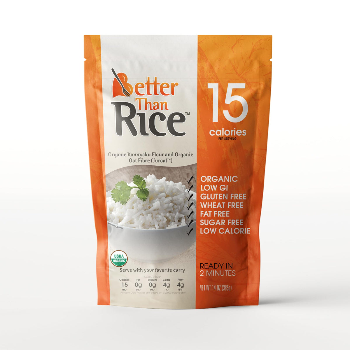 Better Than Noodles Organic Shirataki Rice – Zero Net Carbs, Low Calorie, Ready-to-Eat 6-Pack