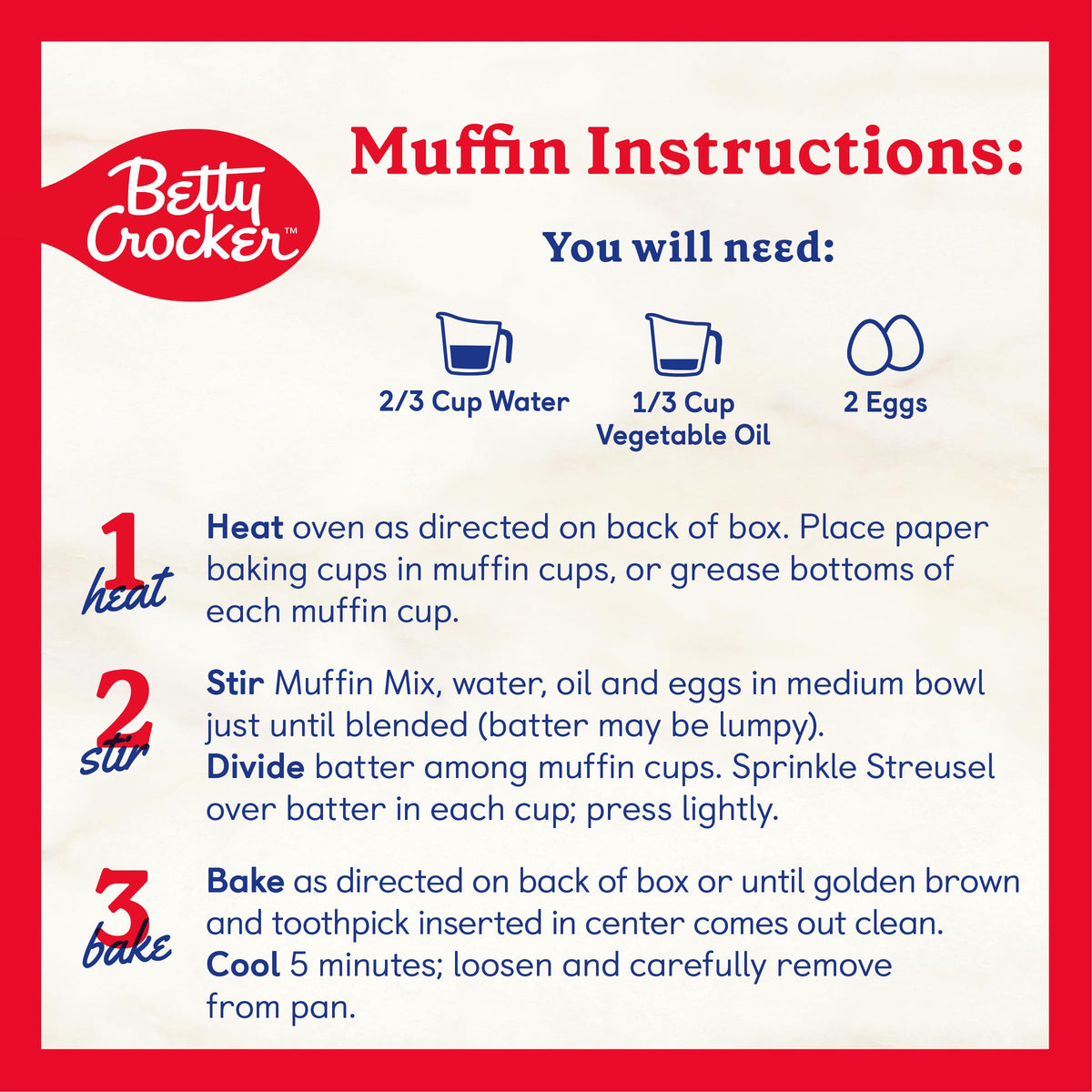 Betty Crocker Cinnamon Streusel Muffin & Quick Bread Mix, 13.9 oz, Pack of 12
