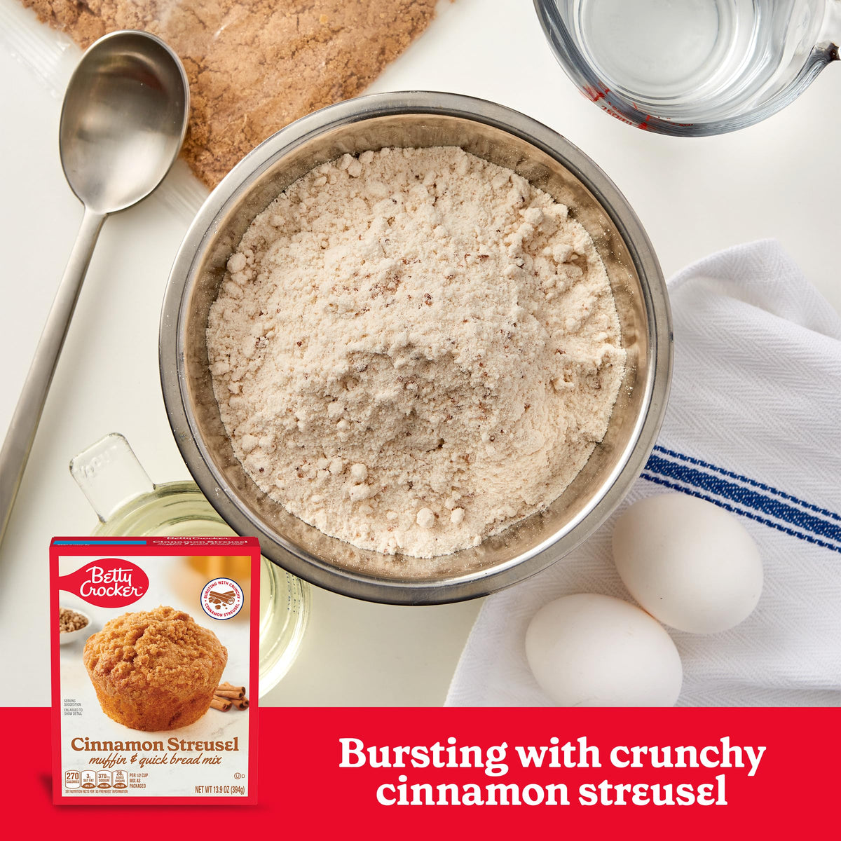 Betty Crocker Cinnamon Streusel Muffin & Quick Bread Mix, 13.9 oz, Pack of 12