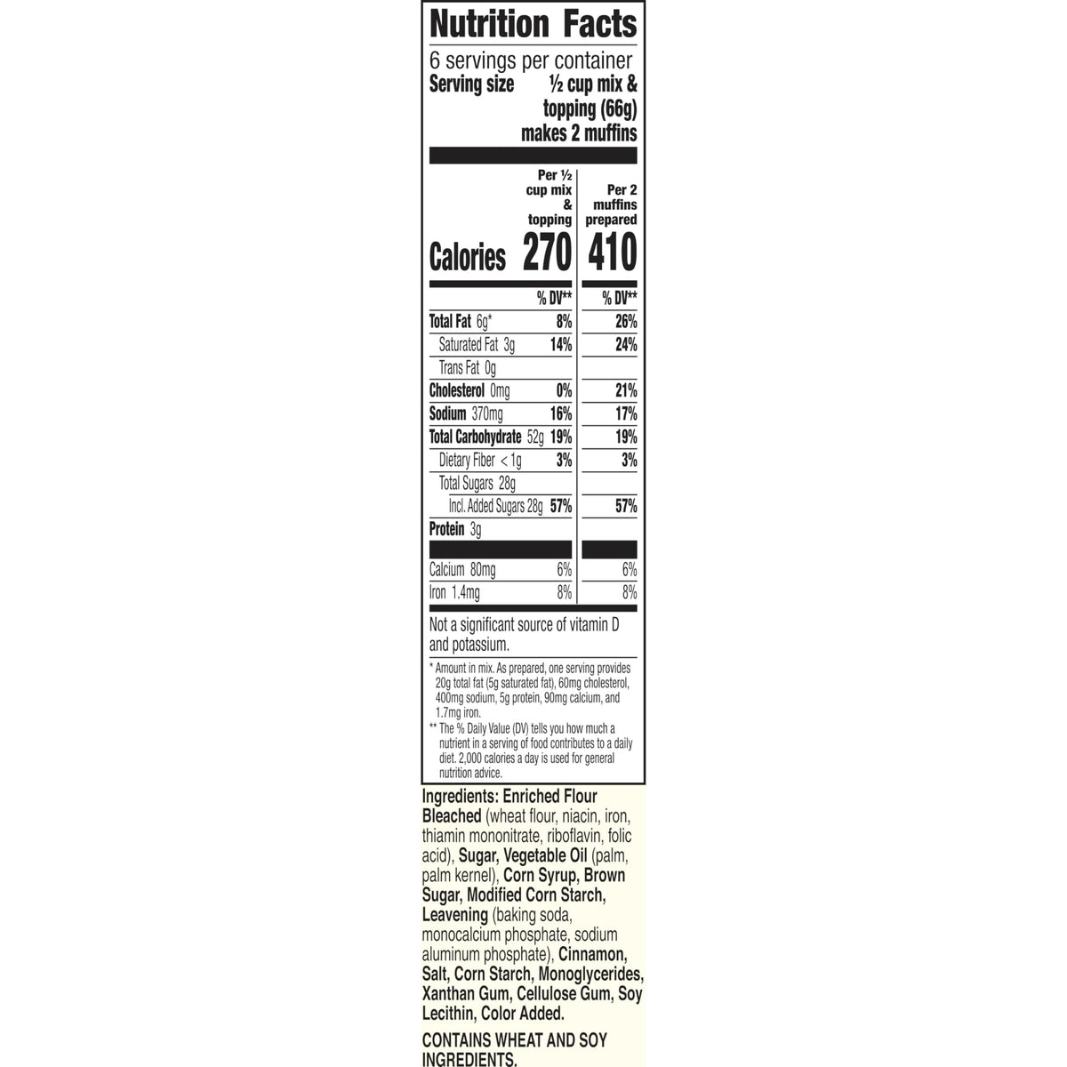 Betty Crocker Cinnamon Streusel Muffin & Quick Bread Mix, 13.9 oz, Pack of 12