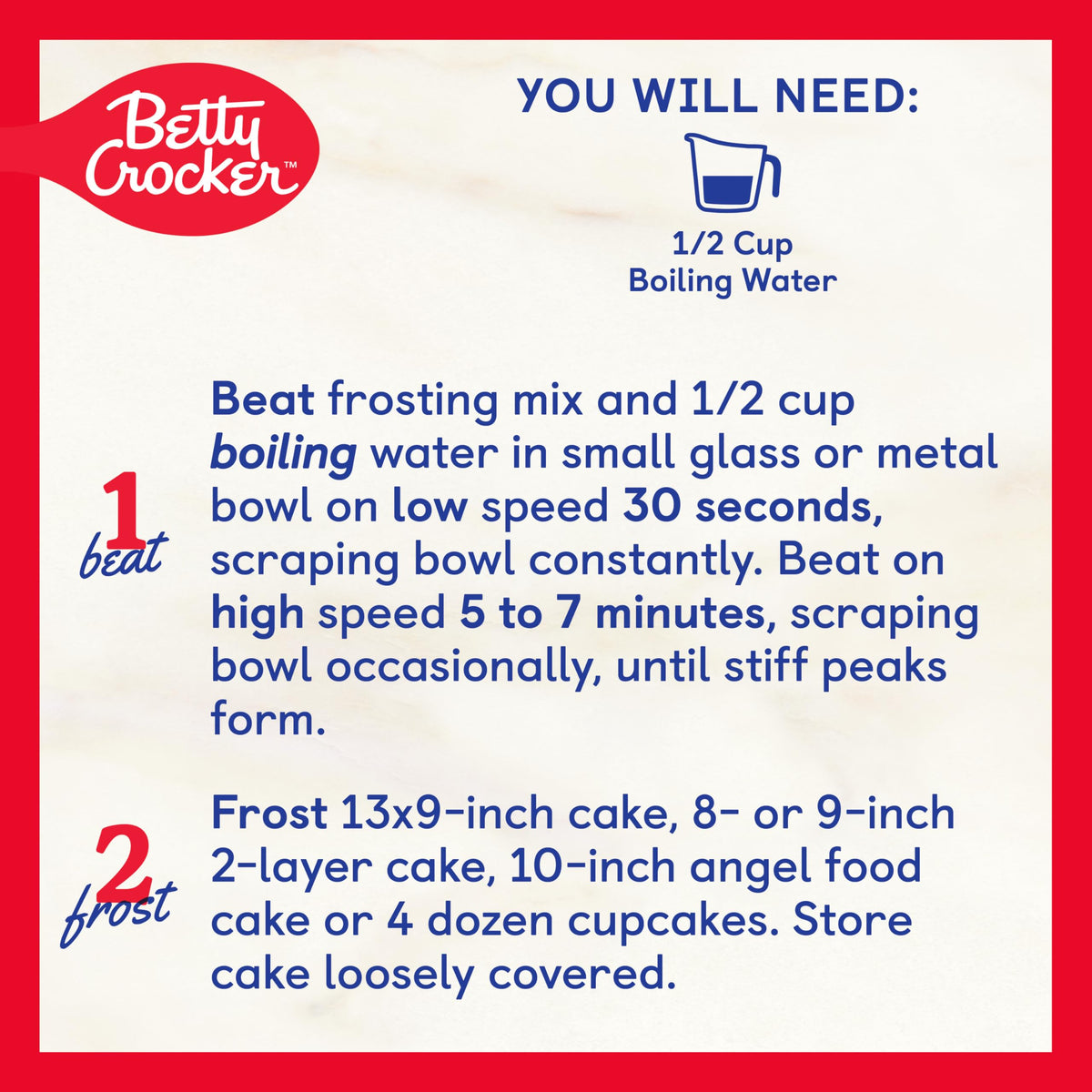 Betty Crocker HomeStyle Fluffy White Frosting Mix — 7.2 oz (Pack of 12)