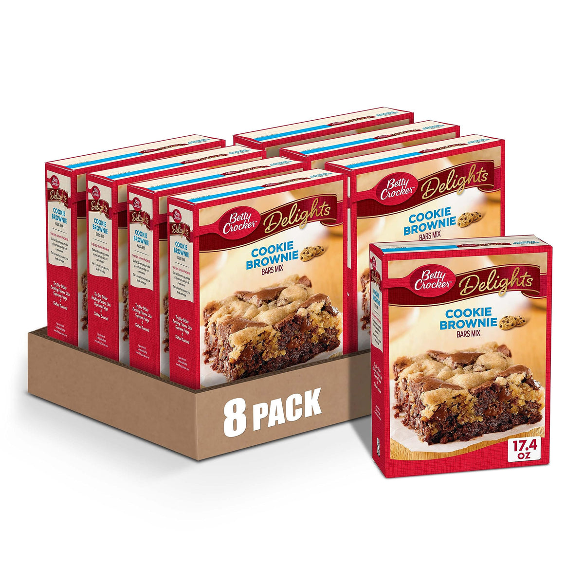 Betty Crocker Delights Cookie Brownie Bar Mix – 17.4 oz (Pack of 8)