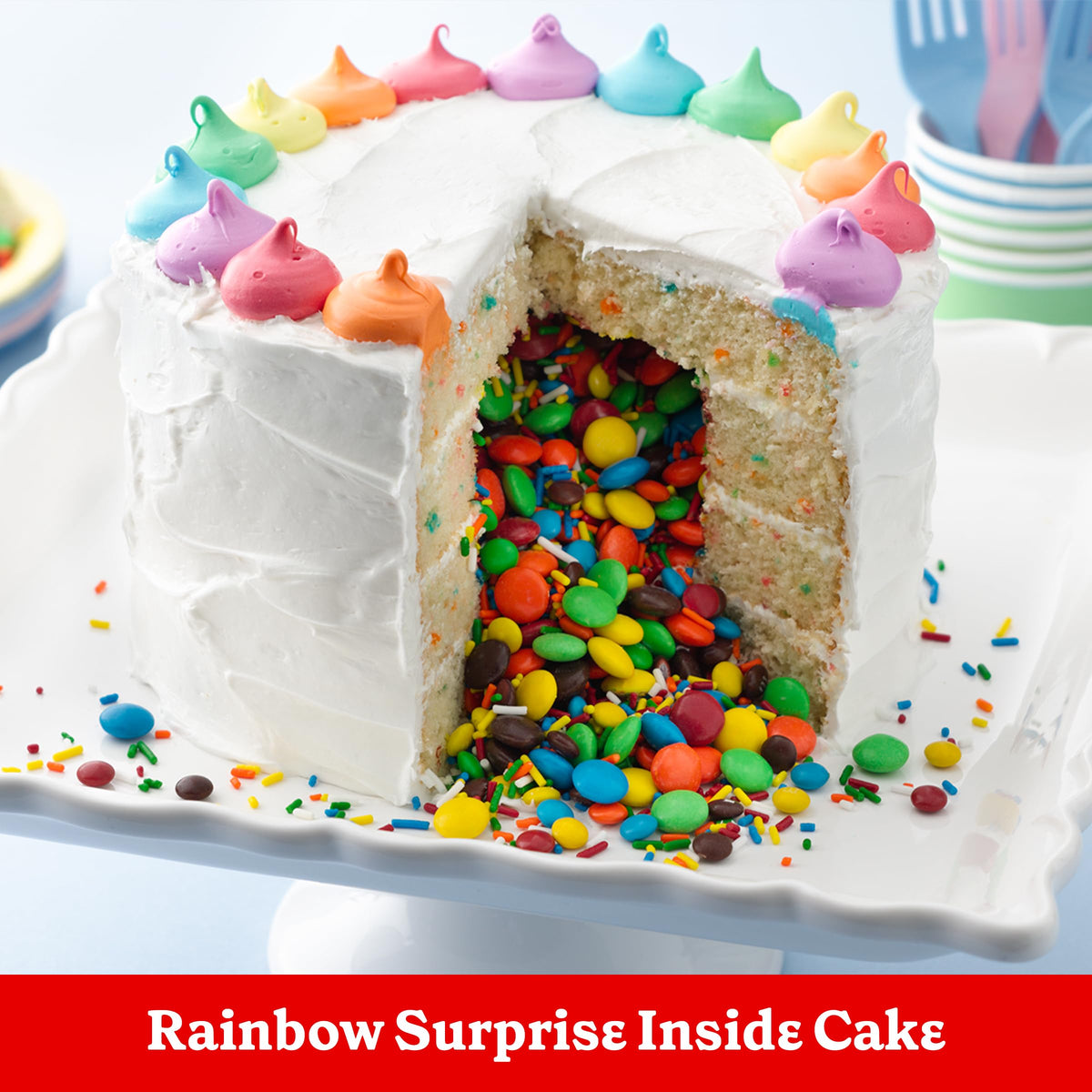 Betty Crocker Delights Super Moist Party Rainbow Chip Cake Mix, 13.25 oz, Pack of 12