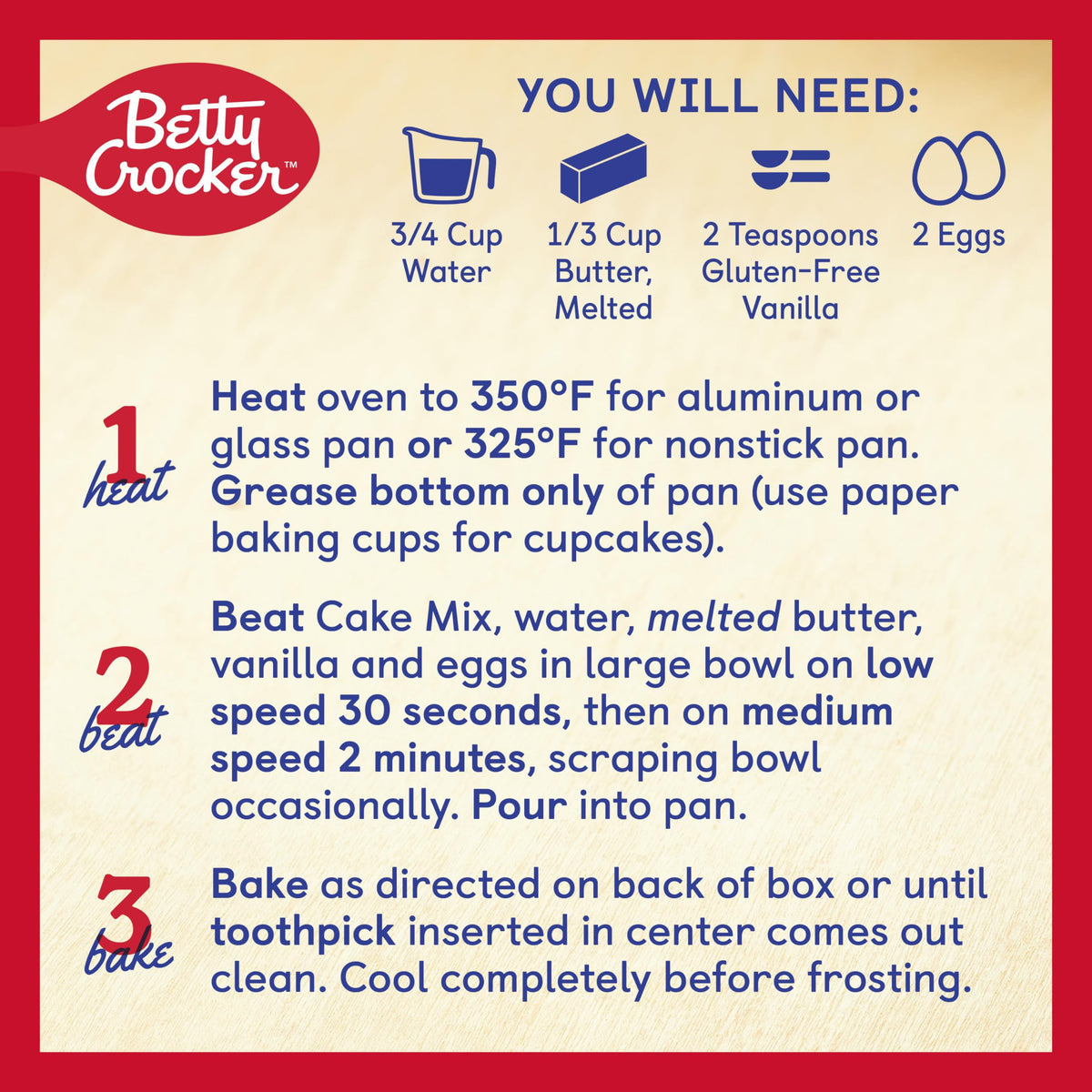 Betty Crocker Gluten Free Yellow Cake Mix – 15 oz (Pack of 6)