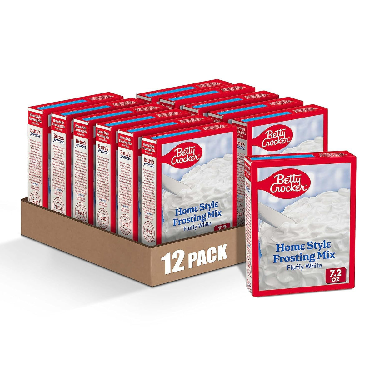 Betty Crocker HomeStyle Fluffy White Frosting Mix — 7.2 oz (Pack of 12)