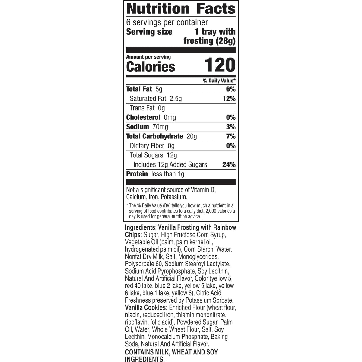 Betty Crocker Dunkaroos Vanilla Cookies with Rainbow Chip Frosting - Pack of 6 (6 oz)