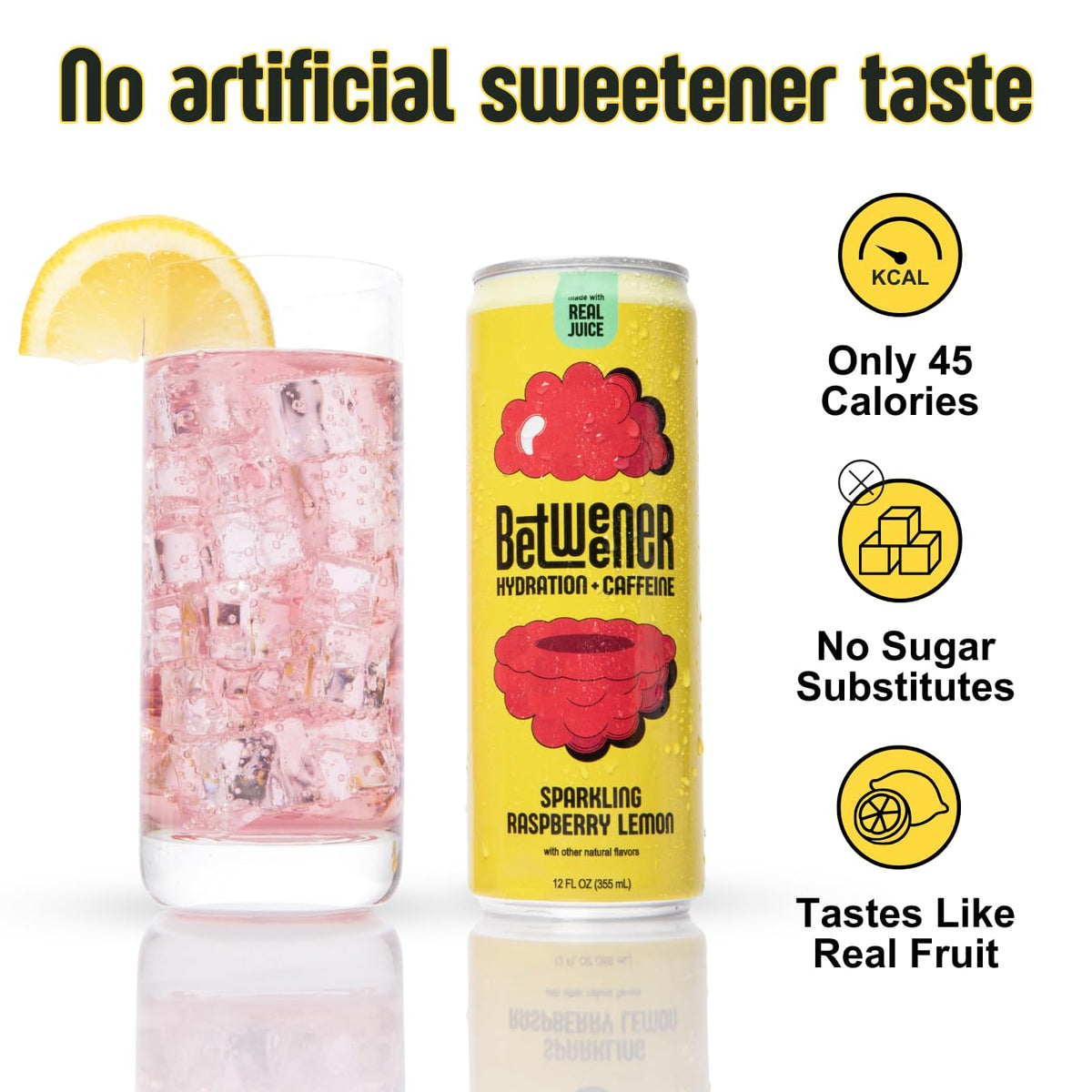 Betweener Sparkling Energy Seltzer – Real Juice Flavor, 100mg Caffeine, 45 Cals, L-Theanine, 12-Pack Variety