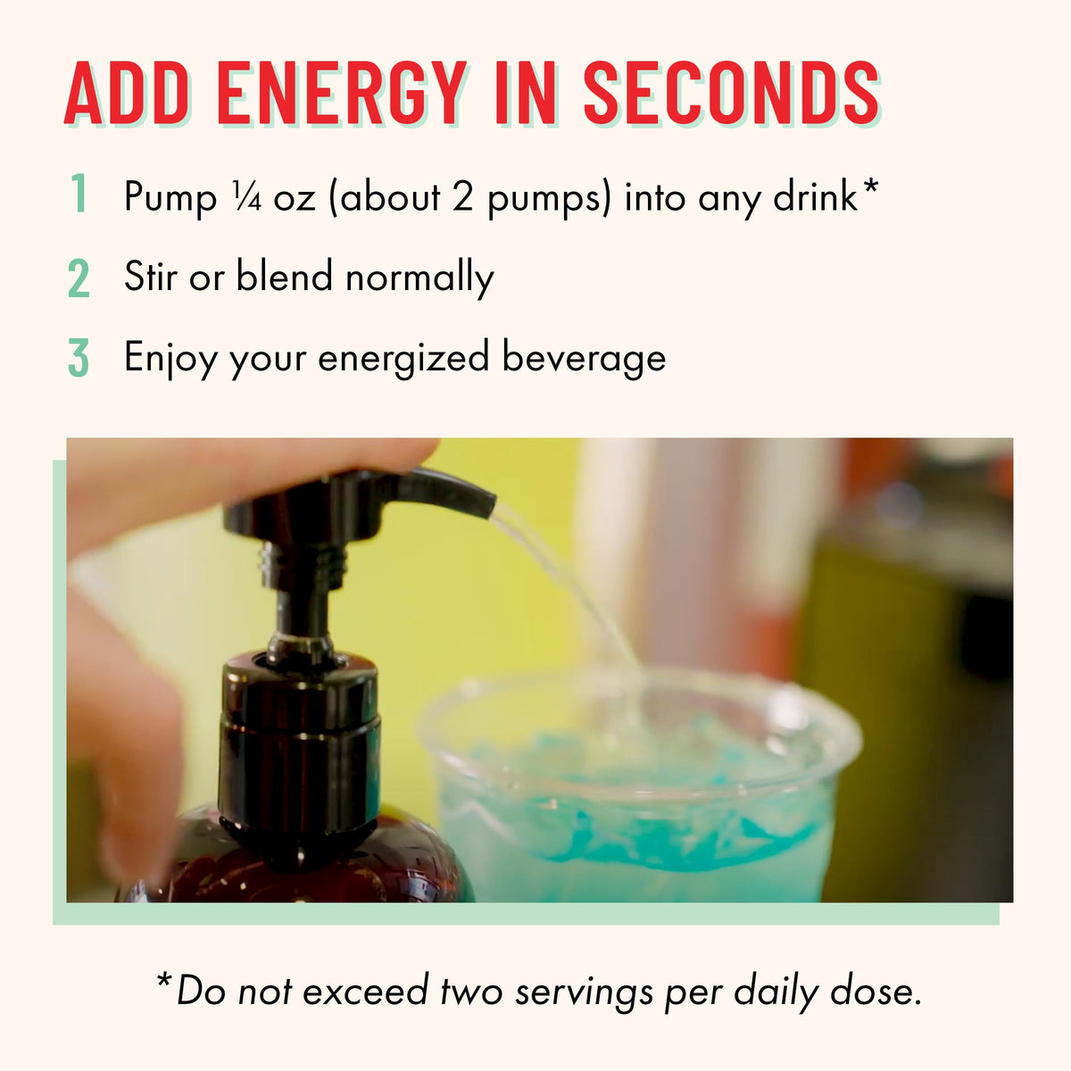 BEV BUZ™ Energy Drink Mix-In – Flavorless Liquid Caffeine for Coffee, Tea, Smoothies | 64 Servings | Gosh That's Good!