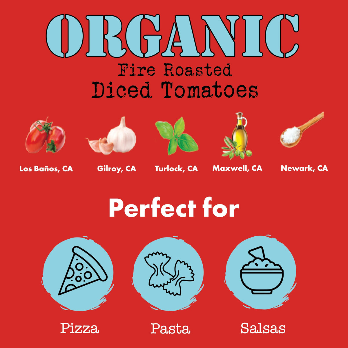 Bianco DiNapoli Organic Fire Roasted Diced Tomatoes – 12 Pack, California Grown