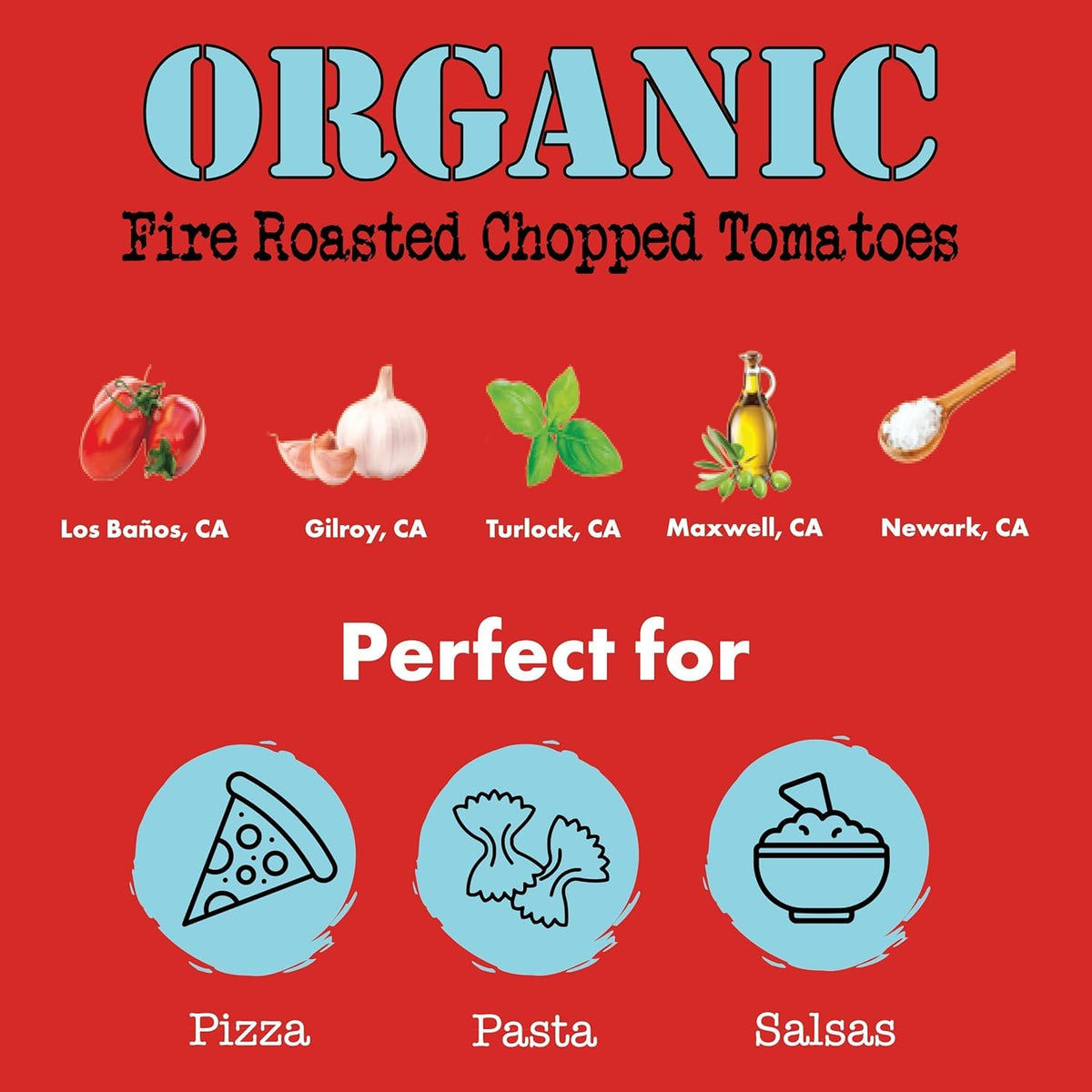 Bianco DiNapoli Organic Fire Roasted Chopped Tomatoes – 28 oz, 6 Pack