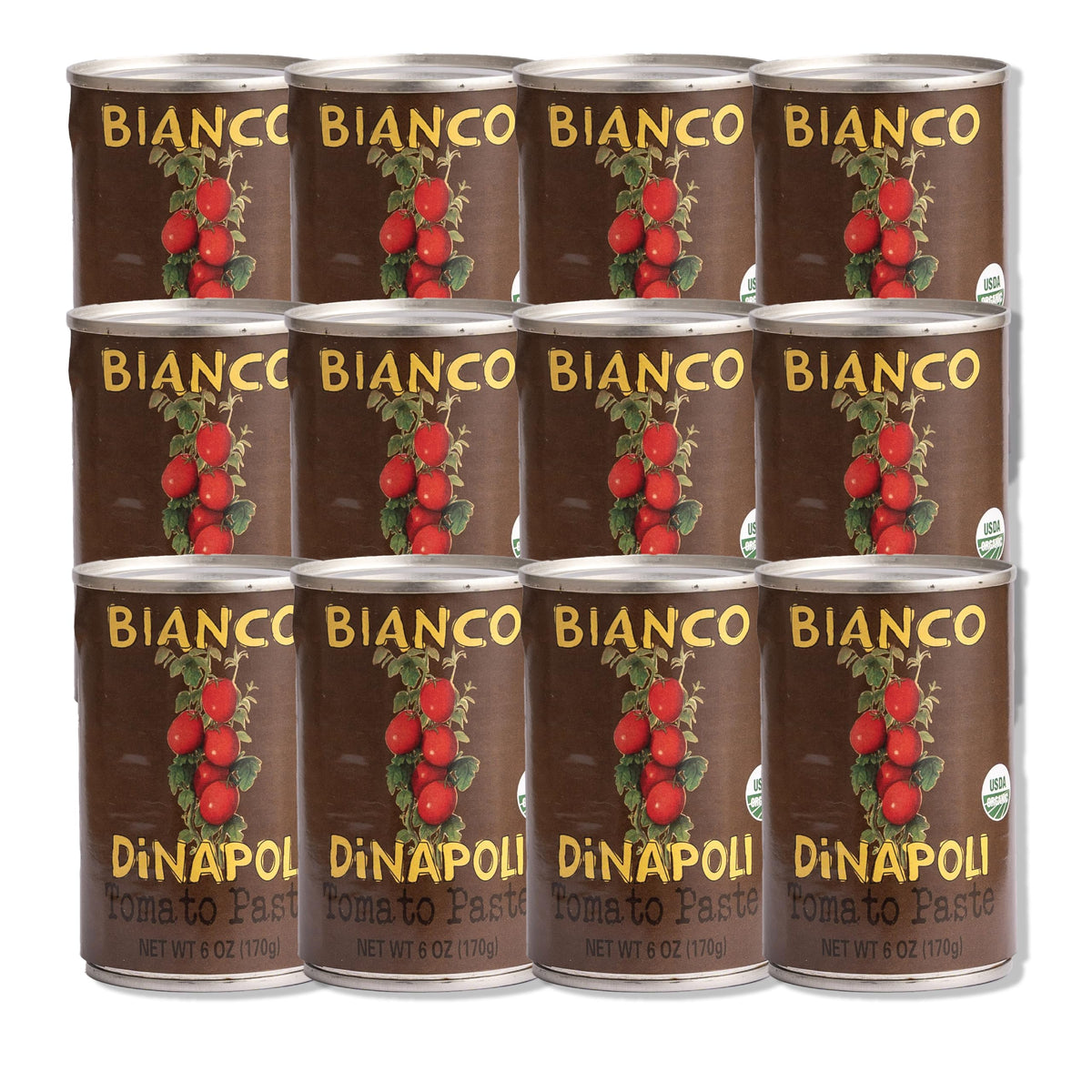 Bianco DiNapoli Organic Tomato Paste, 6 oz Pack of 12 – California Grown Vine-Ripened Tomatoes