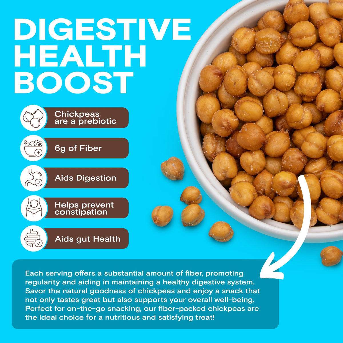 BIENA Chickpea Snacks - Sea Salt Roasted Chickpeas, 8-Pack - High Fiber Vegan Protein
