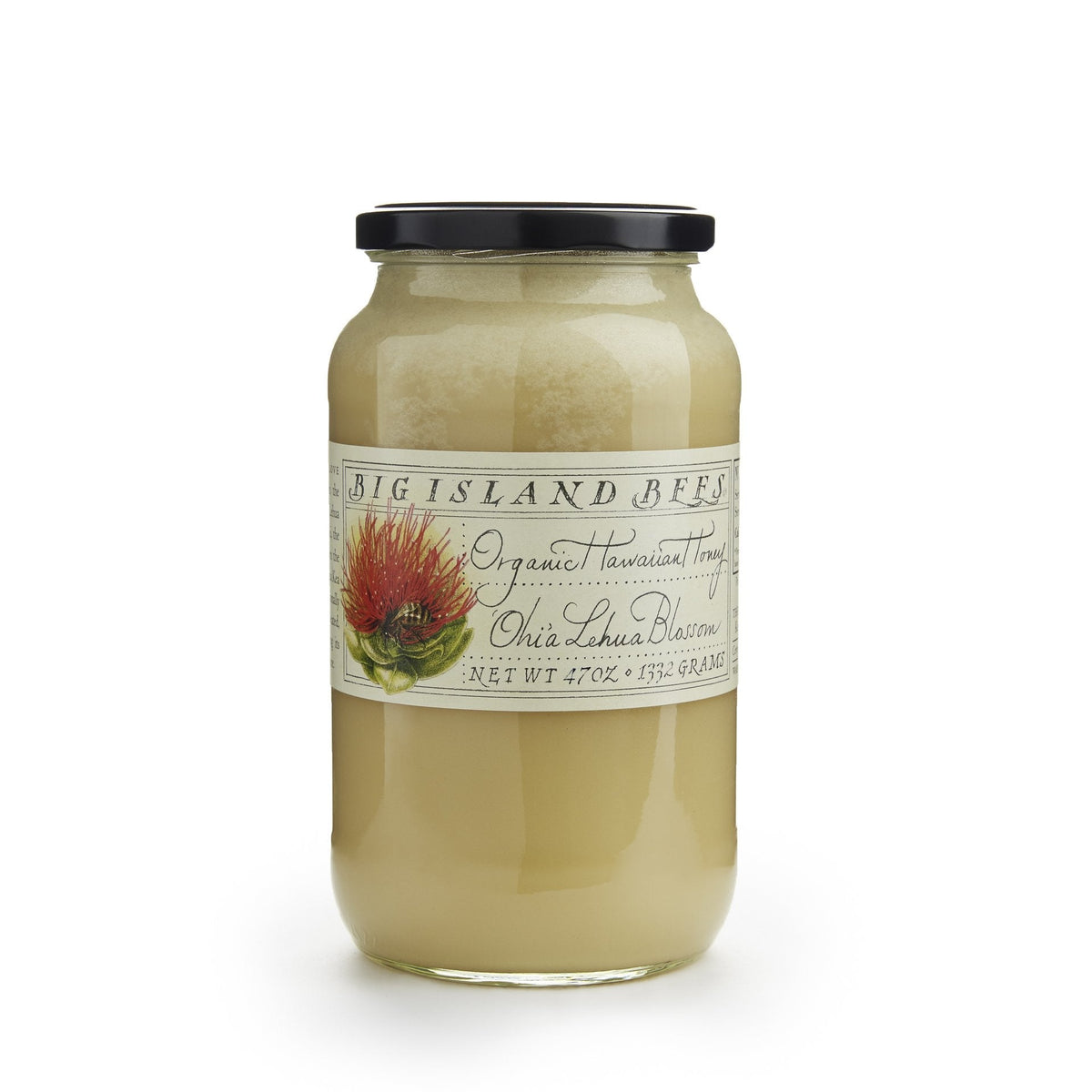 Organic Ohia Lehua Blossom Raw Hawaiian Honey - Big Island Bees (47 oz Glass Jar)