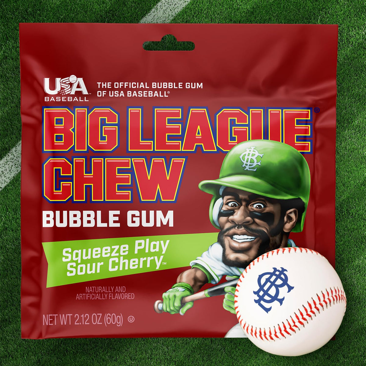 Big League Chew Sour Cherry Bubble Gum – 12-Pack, Long-Lasting Flavor