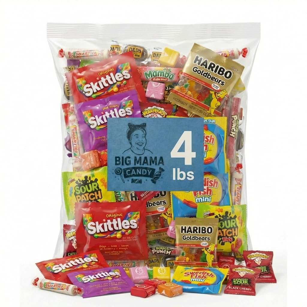 Big Mama Candy 4 lb Assorted Candy Variety Pack – Bulk, Individually Wrapped