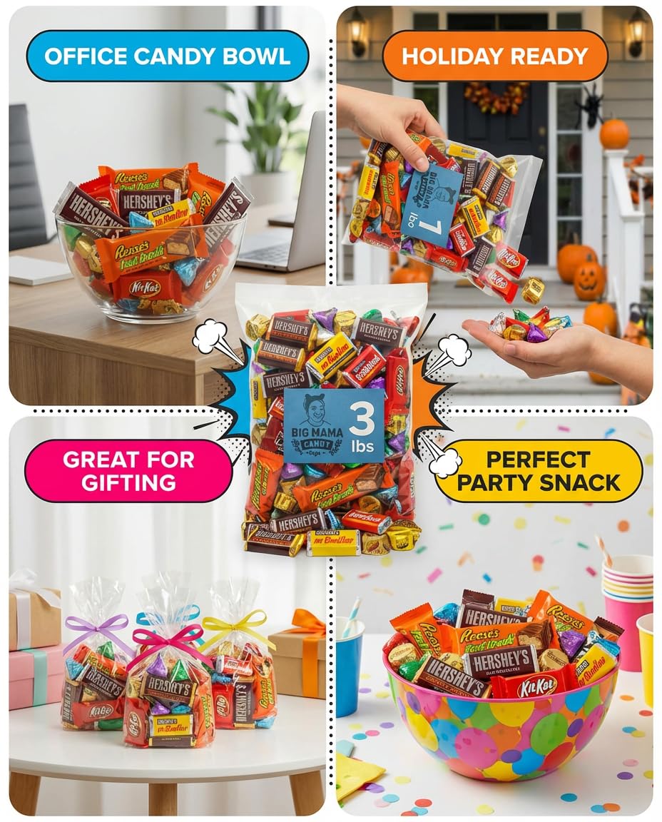 Big Mama Candy Chocolate Variety Pack – 3 lb Bulk Assorted Chocolates for Parties & Gift Bags