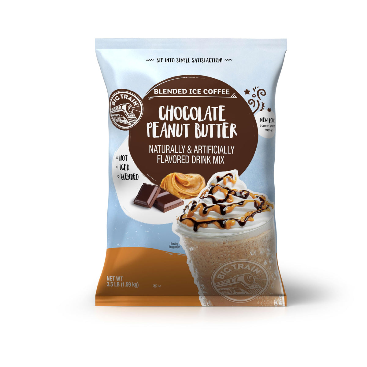 Big Train Chocolate Peanut Butter Blended Ice Coffee Mix – 3.5 lb, Just-Add-Water Frappe