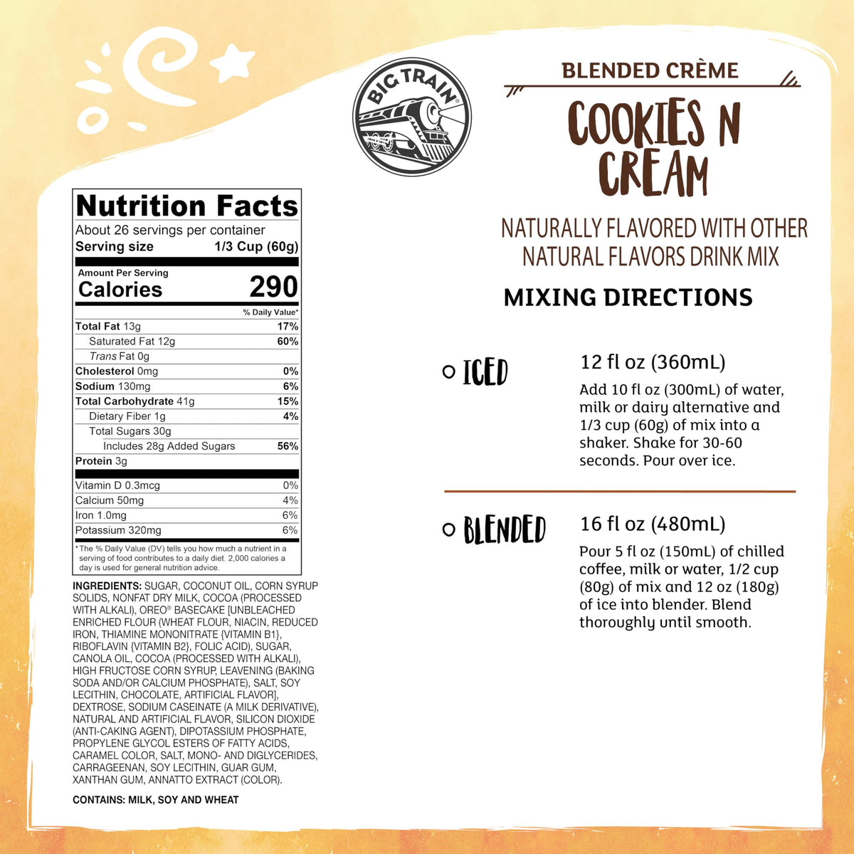 Big Train Cookies N Creme Blended Crème Beverage Mix – 3.5 lb (Pack of 1)