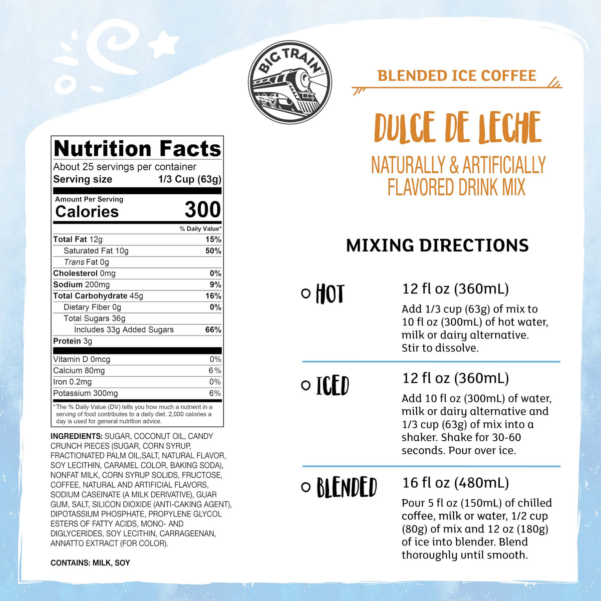 Big Train Dulce De Leche Blended Ice Coffee Beverage Mix – 3.5 lb