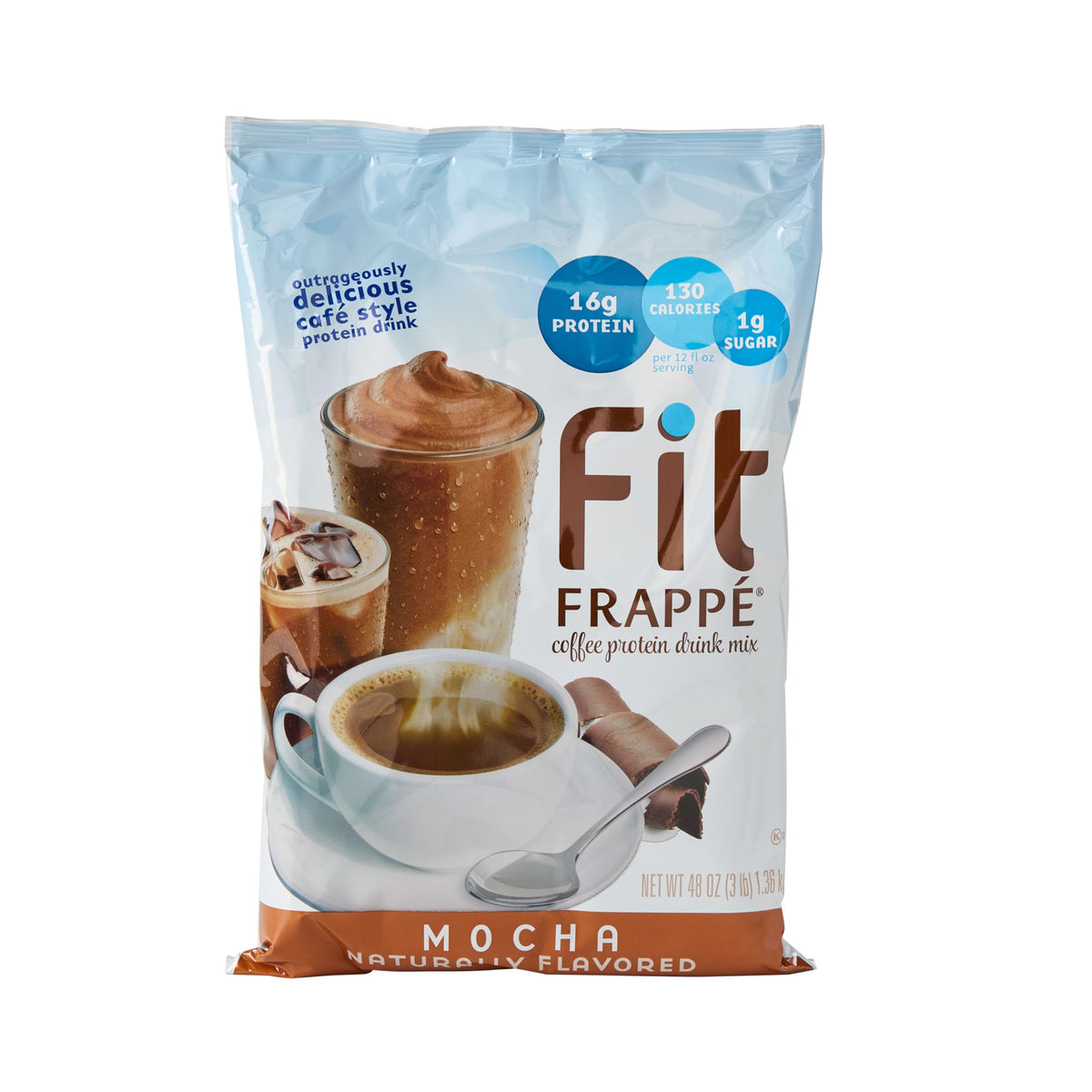 Big Train Fit FrappeMocha Protein Beverage Mix – 3 lb, Mocha Coffee Flavor, 16 g Protein, 130 Calories