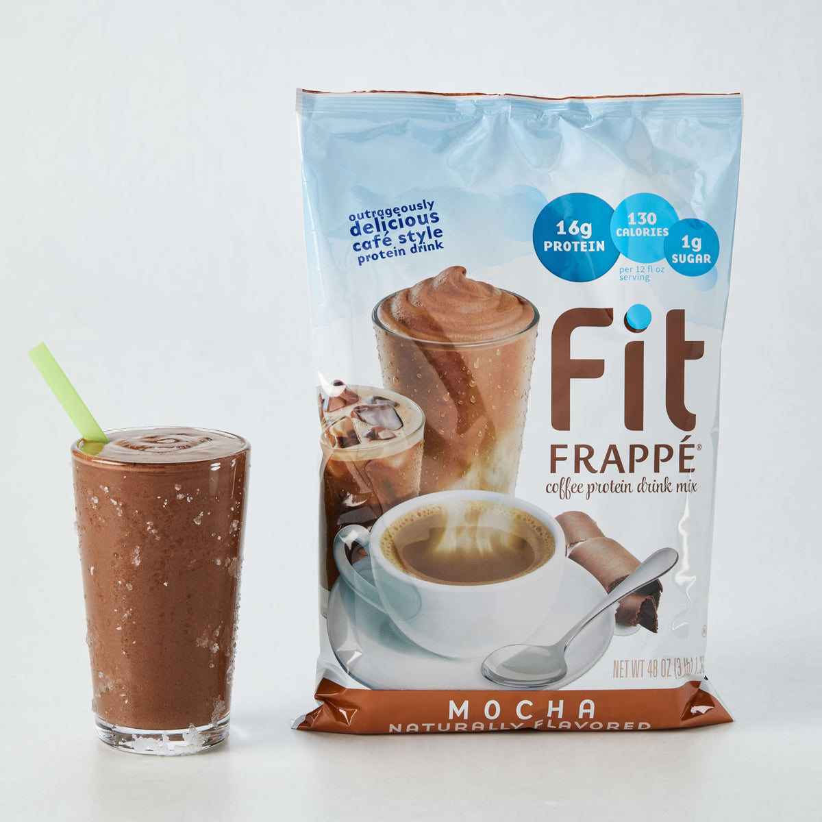 Big Train Fit FrappeMocha Protein Beverage Mix – 3 lb, Mocha Coffee Flavor, 16 g Protein, 130 Calories