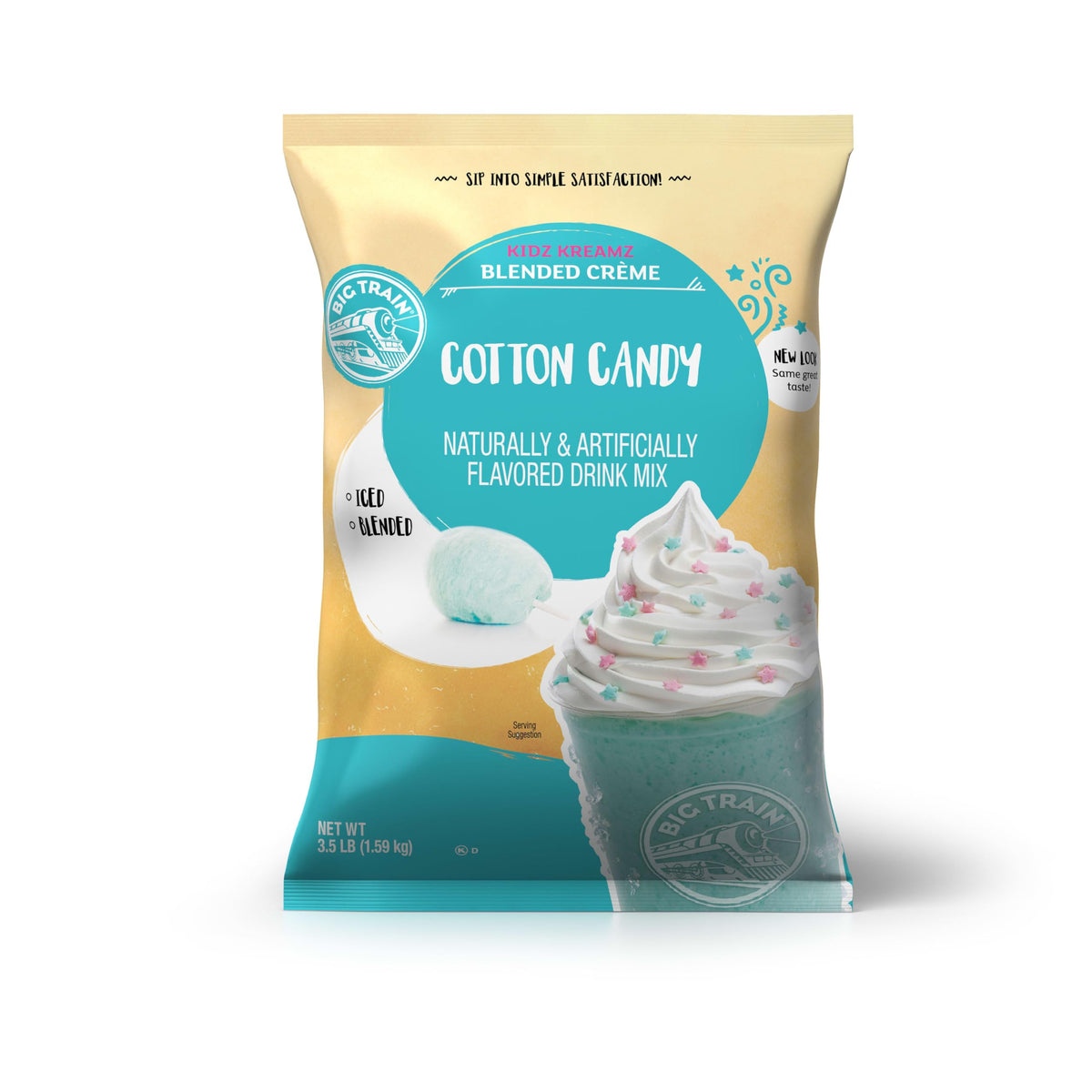 Big Train Kidz Kreamz Cotton Candy Blended Beverage Mix, 3.5 lb (Pack of 1)