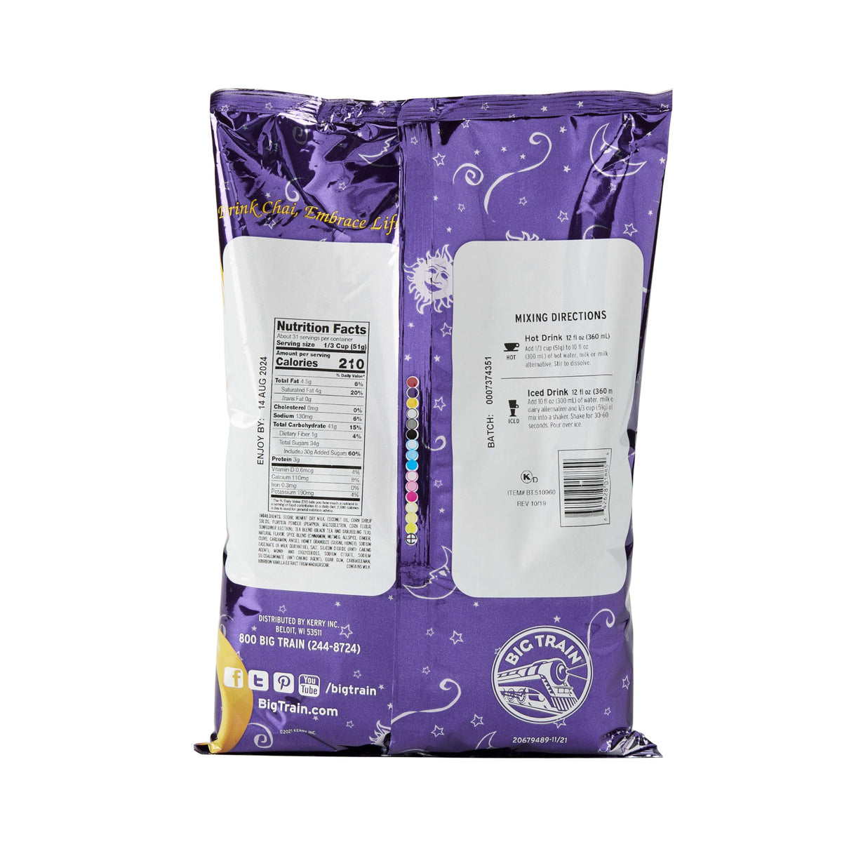 Big Train Pumpkin Pie Chai Tea Latte Mix – Single Bag 3.5 lb