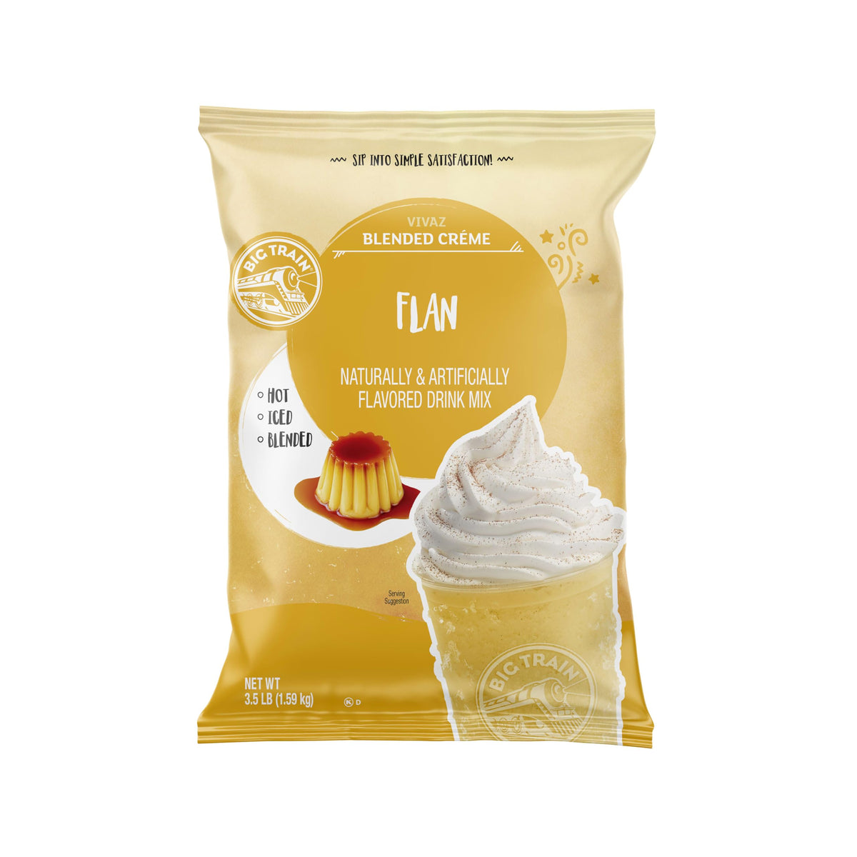 Big Train Vivaz Flan Blended Crème Frappe Mix | Rich Caramel Flan Flavor