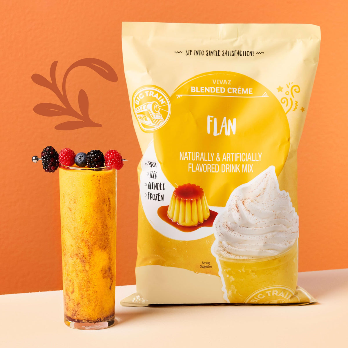 Big Train Vivaz Flan Blended Crème Frappe Mix | Rich Caramel Flan Flavor