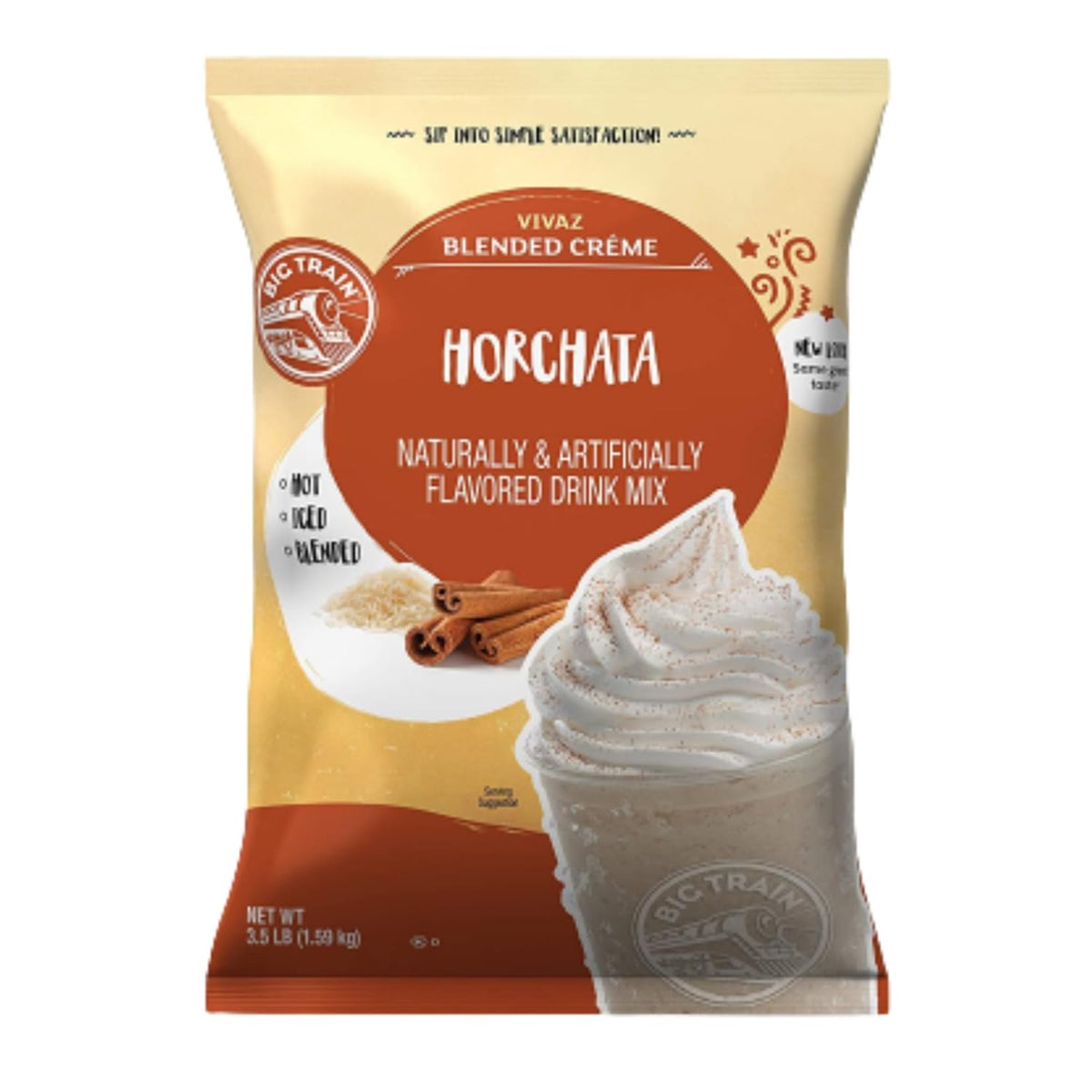 Big Train Vivaz Horchata Blended Crème Mix – Creamy, Caffeine-Free Beverage Base (3.5 lb)