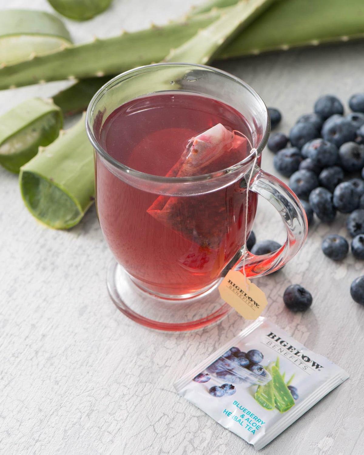 Bigelow Benefits Radiate Beauty Blueberry & Aloe Herbal Tea | Caffeine Free, 108 Bags (Pack of 6)