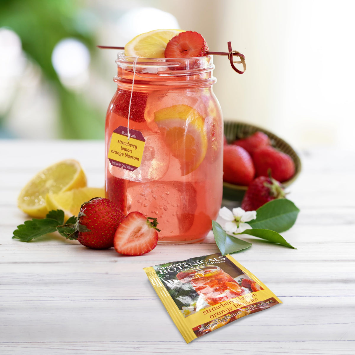 Bigelow Botanicals Cold Water Infusion Strawberry Lemon Orange Blossom – Caffeine Free Herbal Tea, 108 Bags (6-Pack)