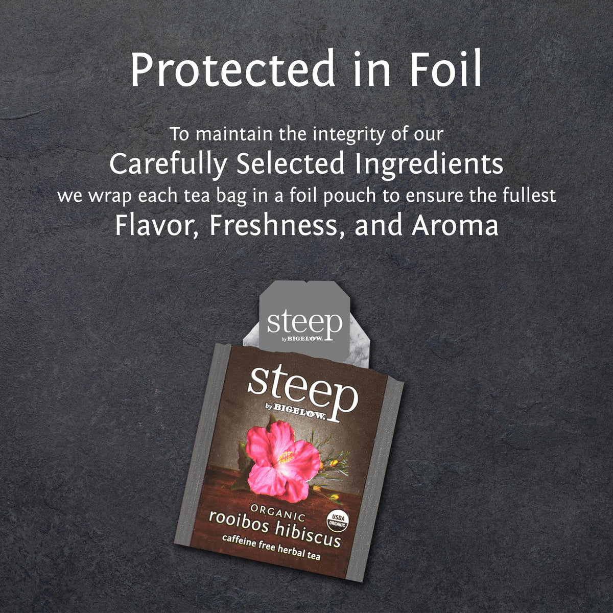 Steep by Bigelow Organic Rooibos Hibiscus Herbal Tea — Caffeine Free, 120 Bags (Pack of 6)