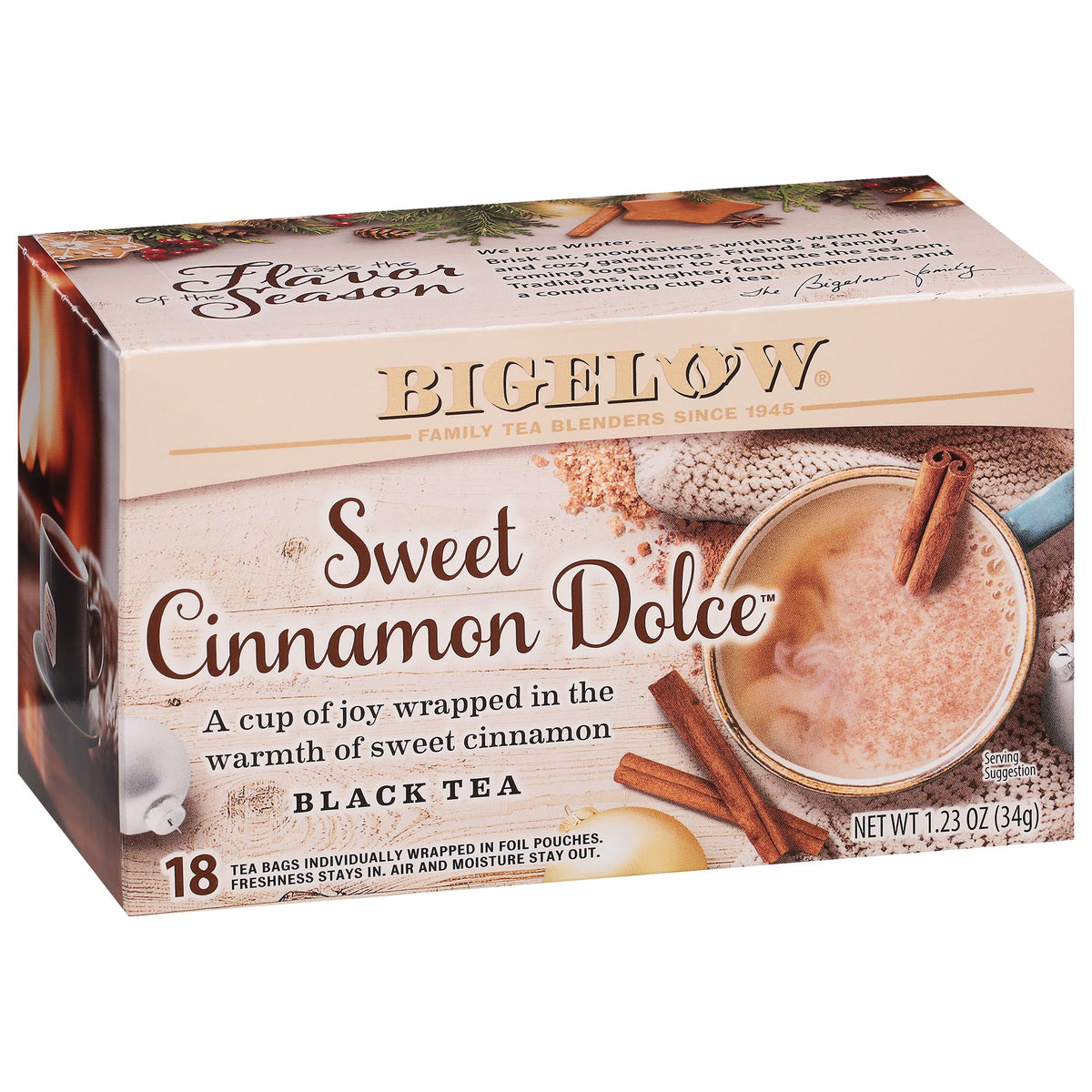 Bigelow Tea Hot Cinnamon Black Tea – Caffeinated Holiday Cinnamon Blend, 108 Bags (6-Pack)