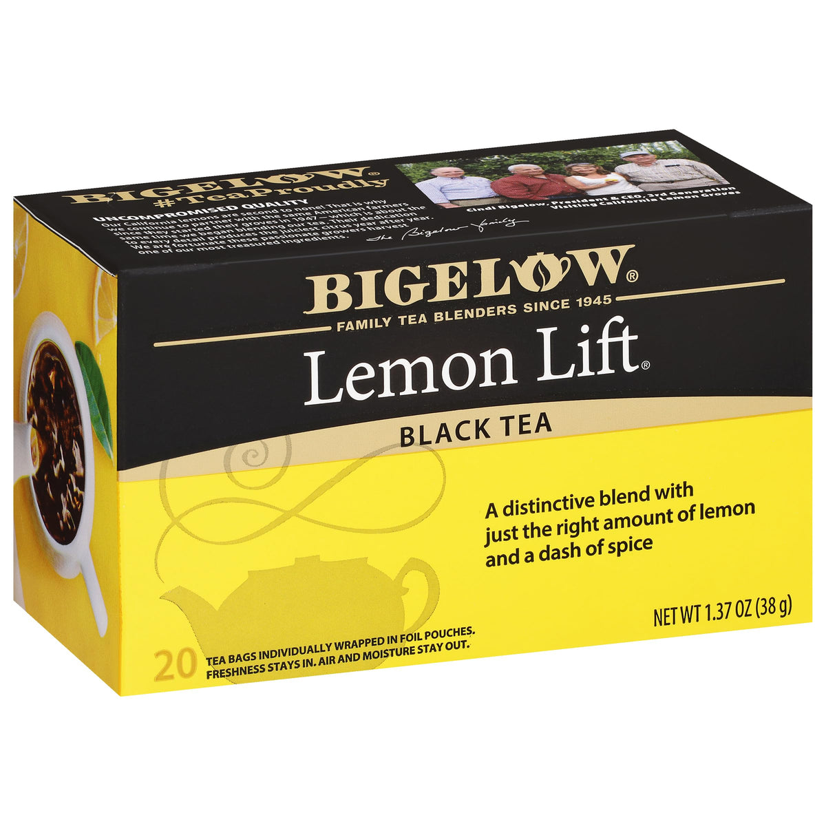 Bigelow Lemon Lift Black Tea Bags – 20 Ct, Pack of 6, Caffeinated
