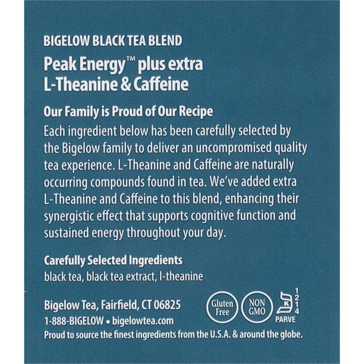 Bigelow Peak Energy Tea with Extra L-Theanine & Caffeine — 108 Bags (6-Pack)