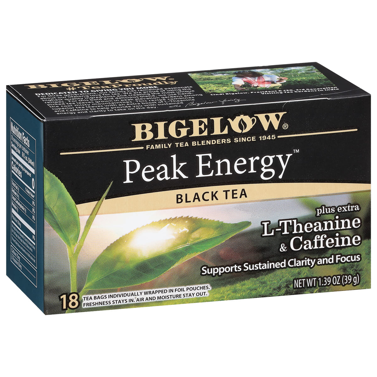 Bigelow Peak Energy Tea with Extra L-Theanine & Caffeine — 108 Bags (6-Pack)
